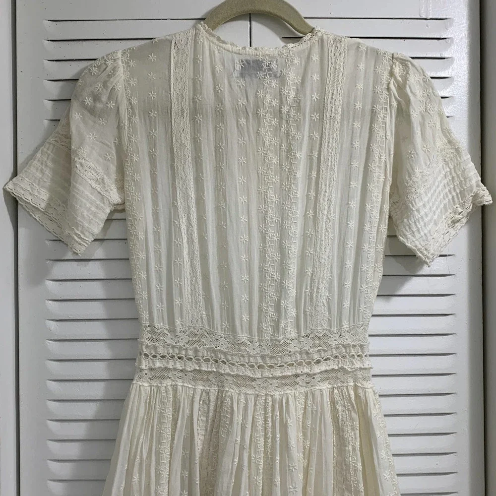 Urban Outfitters Victoria Midi Dress Ivory Size Small - Picture 9 of 13